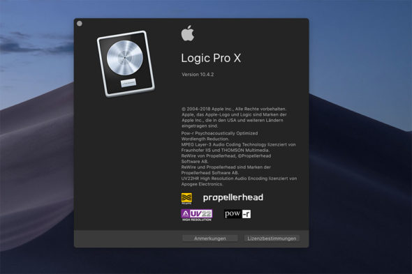 Das Apple LogicPro X 10.4.2 Update ist da
