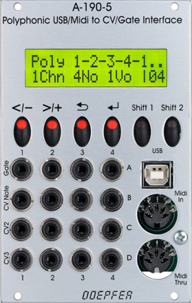 Doepfer A-190-5. Ein polyphones USB/MIDI to CV-Interface